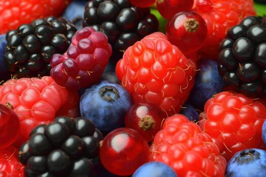 Dark vibrant berries rich in anthocyanin pigments